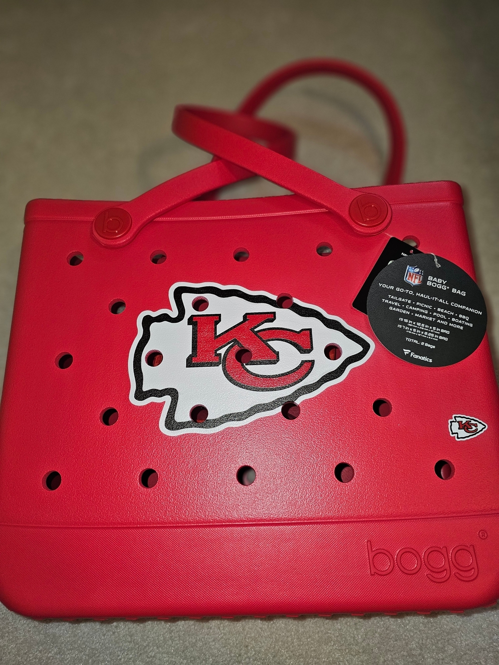 BOGG BAG Kansas City Chiefs Red and White Logo Tote